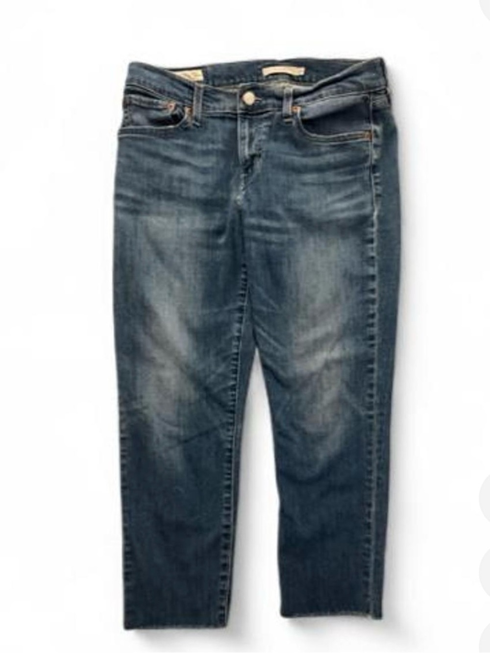 Rare Women's Vintage Premium LEVIS Mid Wash Blue Frayed Hem Boyfriend Jeans - Picture 3 of 10